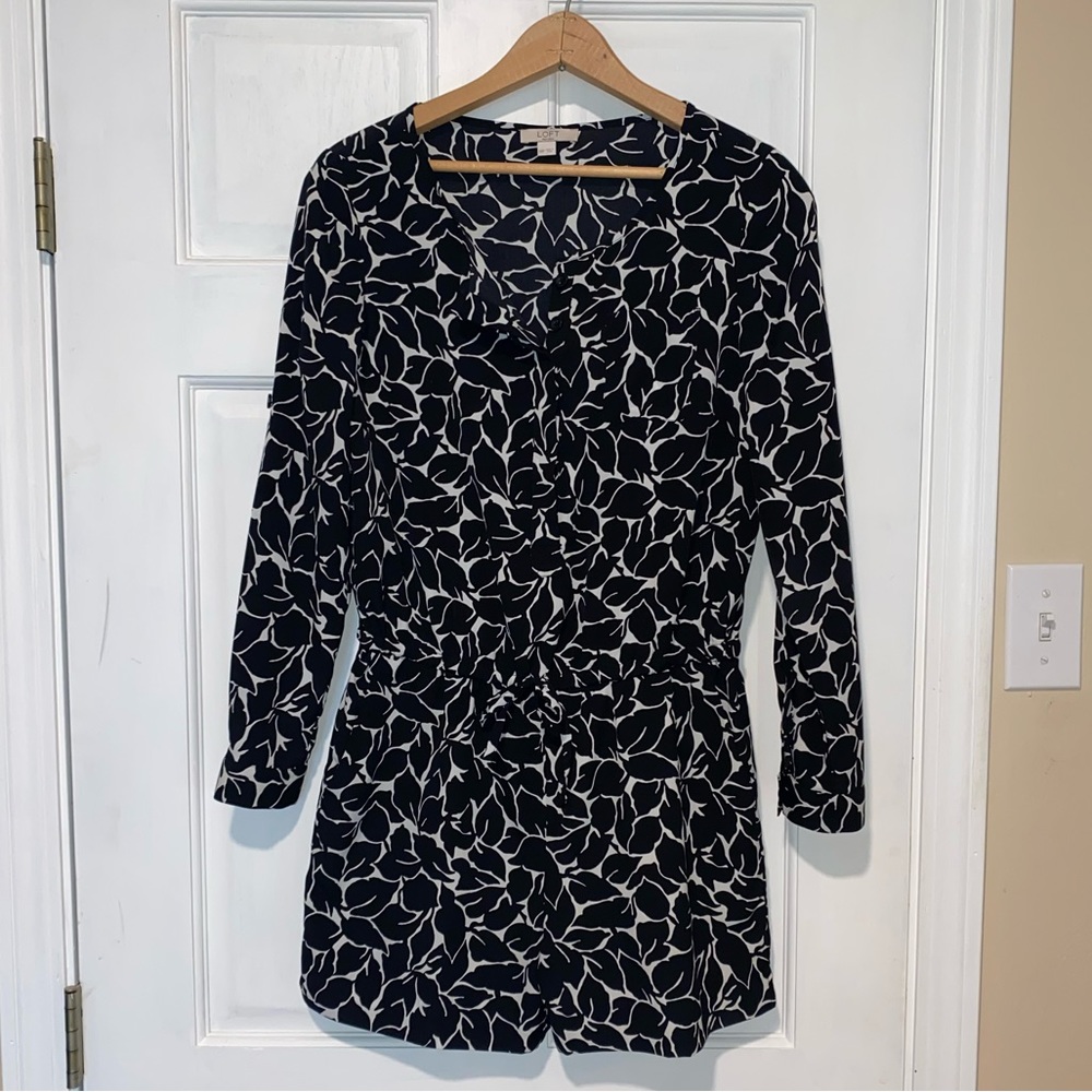 Black & White Loft Petite Romper